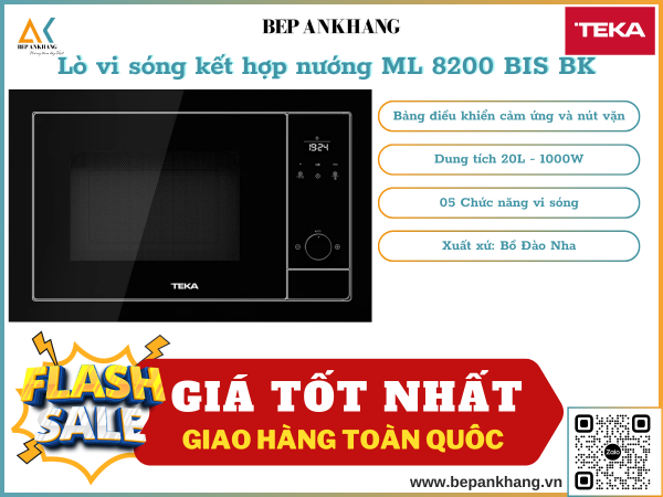 Lò vi sóng kết hợp nướng Teka ML 8200 BIS BK - Xuất xứ Bồ Đào Nha